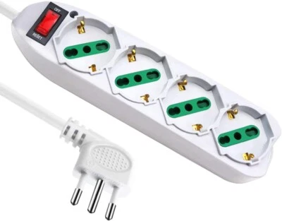 Extrastar Multi presa, con Prese Italiane 10/16° Bipasso e Schuko  250V/2500W - Immagine 1 di 4