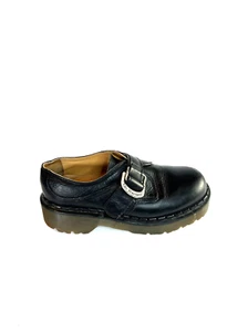 Vintage Dr. Martens Black Leather Platform Monk Strap Shoes Men Size 9 8314 - Picture 1 of 18