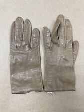 Women's Neiman Marcus Brown Genuine Leather Gloves, 100% Silk Lined - Size 6 1/4