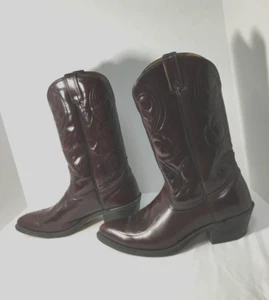 Texas Brand Cordovan Cowboy Boots 4939 10 D - Picture 1 of 8