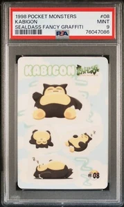 Pokemon Snorlax (Kabigon) Sealdass Fancy Graffiti #08 - PSA 9 - Picture 1 of 2