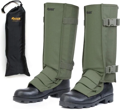 Snake Gaiters + Bag for Hiking, Hunting, Landscaping - Lower Leg Gaiters - Green - Image 1 of 4