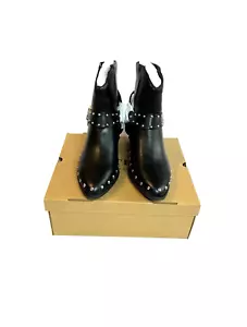 Stivaletti donna nuovi con scatola Portland Boot Company Arizona neri western borchie taglia 10 M - Foto 1 di 15