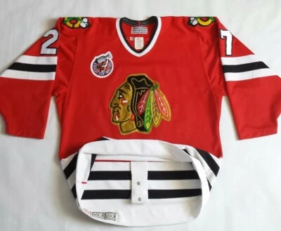 Camiseta Vintage Chicago Blackhawks Jeremy Roenick CCM Maska UltraFil Tamanho 44 - Imagem 1 de 4