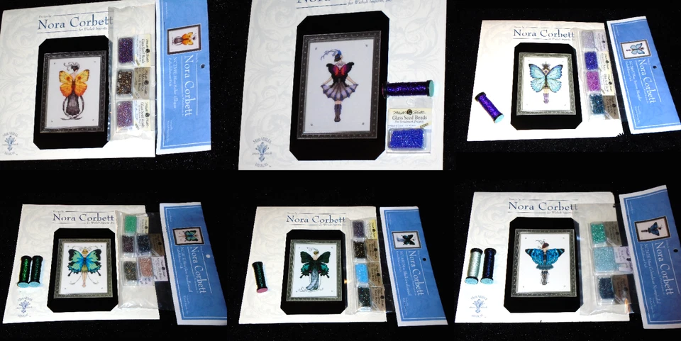 Nora Corbett BUTTERFLY MISSES COLLECTION Pattern, Beads, Kreinik YOU CHOOSE! - Image 1 of 1