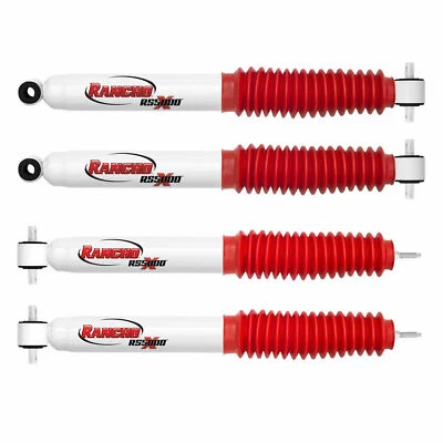 Amortiguadores delanteros y traseros Rancho RS5000X a gasolina sintonizados para Cherokee XJ con elevación de 3" Foto 1 de 3