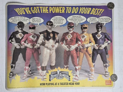 Hoja de actividades vintage 1995 Mighty Morphin Power Rangers La película McDonald's Un Foto 1 de 4