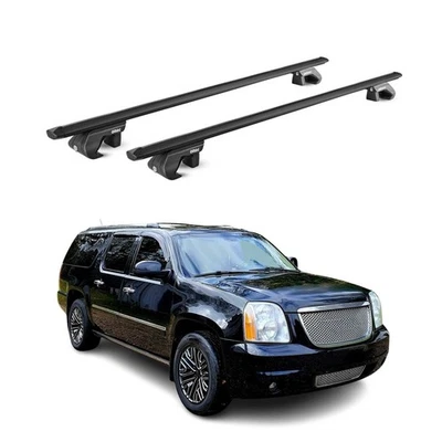 Se adapta a barras transversales de techo negras para GMC Yukon XL 2500 2000-2014 2 piezas Foto 1 de 4