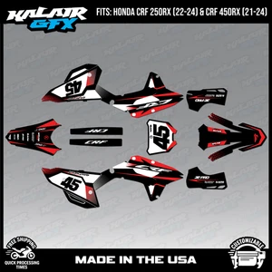 Graphics Kit for Honda CRF450RX (2021-2024) and CRF250RX (2022-24) Division-RED - Picture 1 of 4