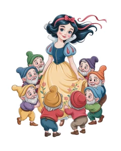 8 1/2 x 11 Schneewittchen sieben Zwerge Druck Wandbild Deko Foto Poster Bild - Bild 1 von 2