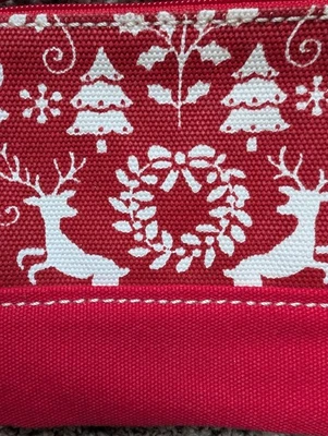 Lands End Muñequera Rojo Blanco Bolsa de Lona Navidad Ciervo Nórdico Corona Árbol Foto 1 de 4