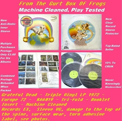 Grateful Dead - TRPL Vinyl LP 1972 - Europe 72 -  K66019 - EX/VG Foto 1 de 4