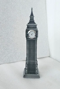 London Big Ben Metal Clock Tower Souvenir Desk Clock Works 9" High New Battery - Picture 1 of 7