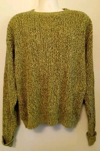 J Crew Men Oarsman Green Beige Thick Knit Cotton Sweater Size XL Tall - Imagen 1 de 9