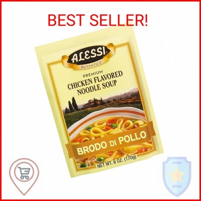 Mezcla de sopa Alessi Brodo di Pollo sopa de fideos con sabor a pollo, 6 onzas (paquete de 1) Foto 1 de 2
