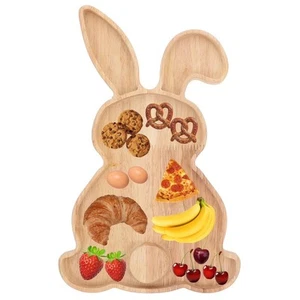 Rabbit Shape Charcuterie Board Easter Bunny Wooden Serving Tray Wood Cutting ... - Picture 1 of 9