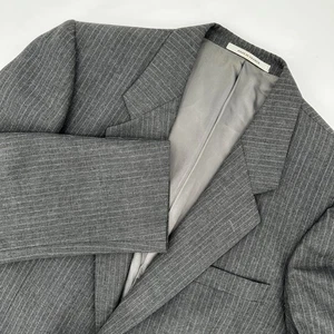 Yves Saint Laurent Menswear Nadelstreifen Anzug Blazer Jacke Grau Klassisch Formell - Bild 1 von 9