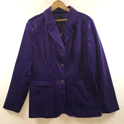 DQ2 女式天鹅绒西装外套 L 码紫色奇思戈斯女巫学院珠宝色调 — 第 1/4 张图片
