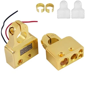 2X Digital Car Battery Terminal Connectors LED Voltmeter 0/4/8 Gauge Power Post - Picture 1 of 9