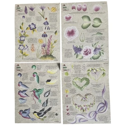 Dewberry Painting Patterns Flower Petal Borders Reusable Teaching Guides Lot 4 - Image 1 of 4