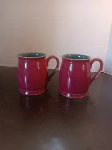 Denby Harlequin Tudor Mug (Green/Red) Speckled - Picture 1 of 5
