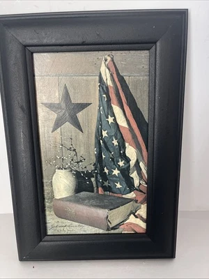 Billy Jacobs Americana Print  Flag Star Country Decor Still Life Framed 13x9” - Image 1 of 4