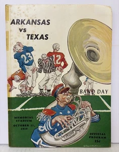 Programma calcio originale 1950 TEXAS Longhorns vs ARKANSAS Razorbacks VINTAGE - Foto 1 di 4