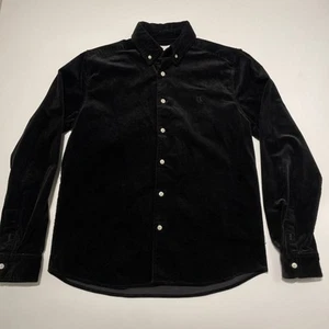 Les Deux Mens Shirt Medium Black Cord Corduroy Overshirt Utilty Shacket Chore - Picture 1 of 10