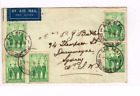 1940 5d Airmail cover Brisbane to Sydney. 5 X 1d Green Armed Forces. Rare
