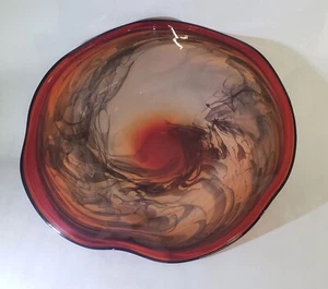 Dan LaChaussee Art Glass Statement Piece Platter. 21" across, signed & dated - Picture 1 of 2