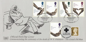 NHS DOUBLED GB Havering FDC Gladstone 1998 + 70 yrs National Health 2018 (97465) - Picture 1 of 1