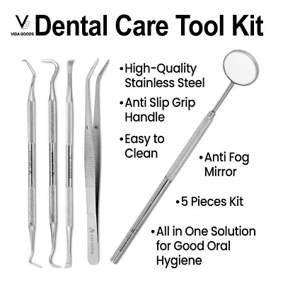5PCS Dental Cleaning Kit | VIDA GOODS Oral Care Tools, Help Remove Plaque Tartar