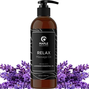 Lavender Massage Oil for Massage Therapy - Nourishing Full Body Massage Oil f... - Picture 1 of 9