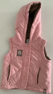 Pumpkin Patch Baby Girls Zip Front Pink Hooded Vest Size 6-9 Months Pink - Picture 1 of 7