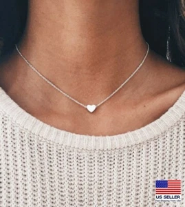 Mode Frauen Schmuck Halskette Retro einfach 3D Liebe Herz klassisch Anhänger 0646 - Bild 1 von 8