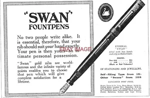 1924 Advert SWAN 'Eternal' Fountain Pens Range Antique Original Print Ad 743/48 - Bild 1 von 1