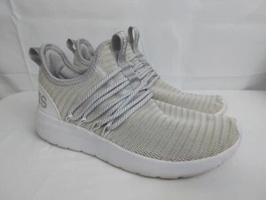 Adidas Lite Racer Sneakers Cloud White Grey Cloudfoam Comfort Men's Size 9 - Picture 1 of 12