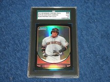 GUSTAVO CABRERA 2013 BOWMAN CHROME PROSPECTS BLACK REFRACTOR 12/15 SGC 98 (E8)