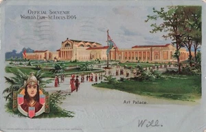 1904 Weltausstellung St Louis Missouri Kunstpalast offizielle Souvenir Postkarte M343 - Bild 1 von 2
