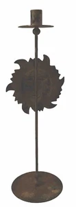 Celestial Vintage Tapered Candle Holder 90’s Sun Candle Holder/Volkskunst 7,5x5,5” - Bild 1 von 17
