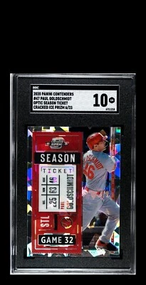 Paul Goldschmidt SGC 10 Cracked Ice # /23 Panini 2020 Contenders Optic Prizm 47 Foto 1 de 3