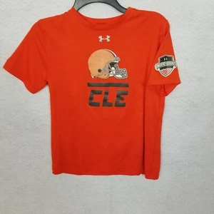 UNDER ARMOUR CLE Browns Under the Lights Flag Football T-Shirt Orange Youth Lg - Picture 1 of 6