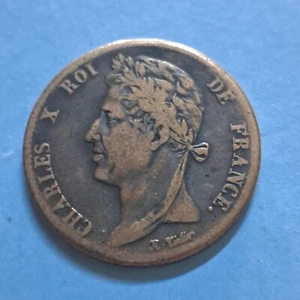 Guyane 5 Centimes 1828 A Charles X Colonies - Afbeelding 1 van 2