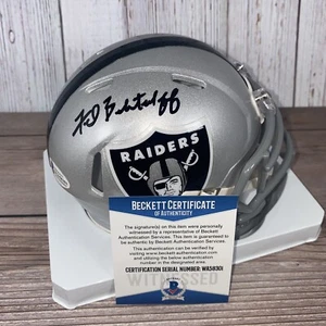 Fred Biletnikoff Signed Auto Oakland Raiders Mini Helmet HOF 88 Beckett COA - Picture 1 of 5