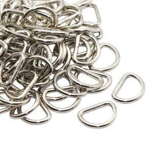 100 Pcs Metal D Rings 1 Inch Non Welded Bags Rings for Purse Keychains Belts - Picture 1 of 7