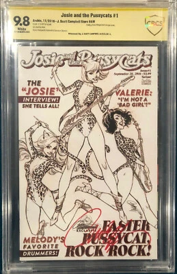 JOSIE AND THE PUSSYCATS #1 CBCS 9.8 J. Scott Campbell SIGNED Comic CGC - Image 1 of 4
