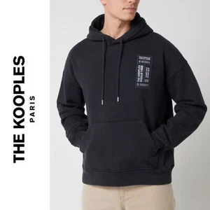 THE KOOPLES FELPA CON CAPPUCCIO UOMO NERA SBIADITA OVERSIZE TAGLIA 3 US M $240 - Foto 1 di 12