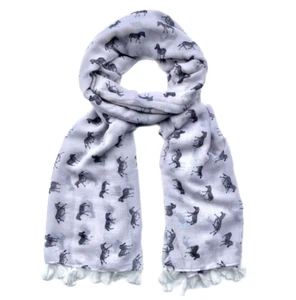 Women’s Black & White Zebra Print Animal Scarf - Picture 1 of 1