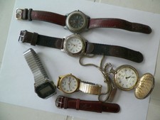 LOT OF 5 UN-DIAGNOSED MEN'S WATCHES AND STRAPS & BANDS