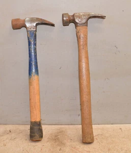 2 vintage framing hammers Craftsman & Vaughan 24 oz waffle face builders tool - Picture 1 of 9